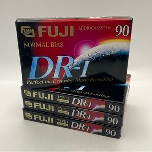 Lot of 4 FUJI Blank Audio Cassette Tapes DR-I 90 Minute Type I Normal Bias New